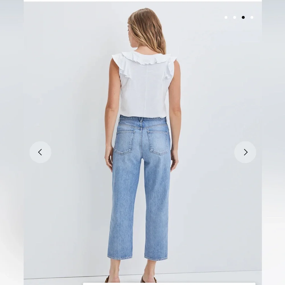NWT VERONICA BEARD JEANS Ellerie Top - Size Large White - Picture 4 of 6